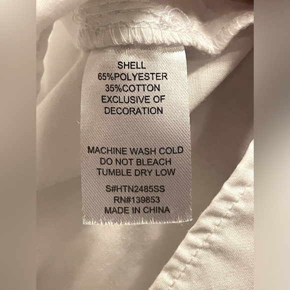 Women’s Bleuh Ciel White Button Down Short-Sleeve • Size Large • Great Condition - Picture 4 of 4